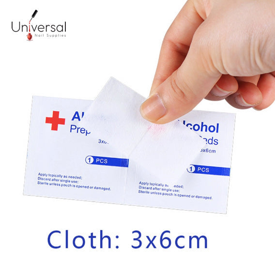 UNS Alcohol Prep Pads, 100 Pads per Box White 6cm x 6cm - Universal Nail Supplies