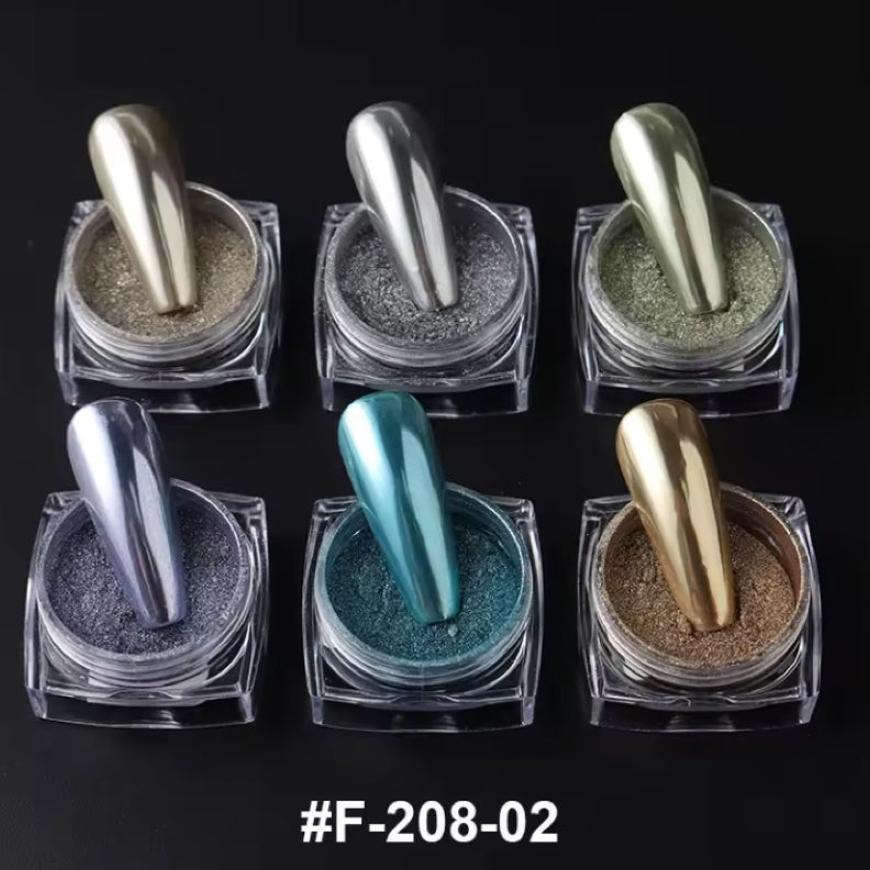 UNS 6pcs Chrome Nail Powder - Universal Nail Supplies