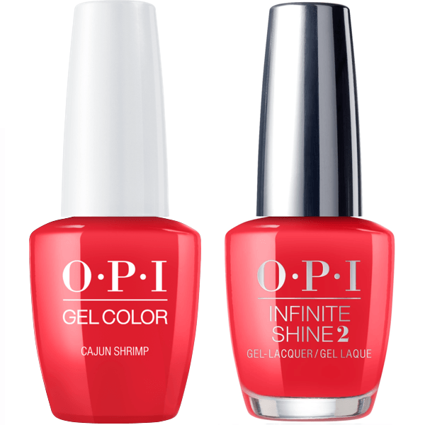 OPI GelColor Cajun Shrimp #L64 + Infinite Shine #L64 - Universal Nail Supplies
