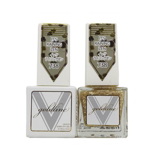 Vetro Goldline Gel + Matching Lacquer - Its Raining Zen #738 - Universal Nail Supplies