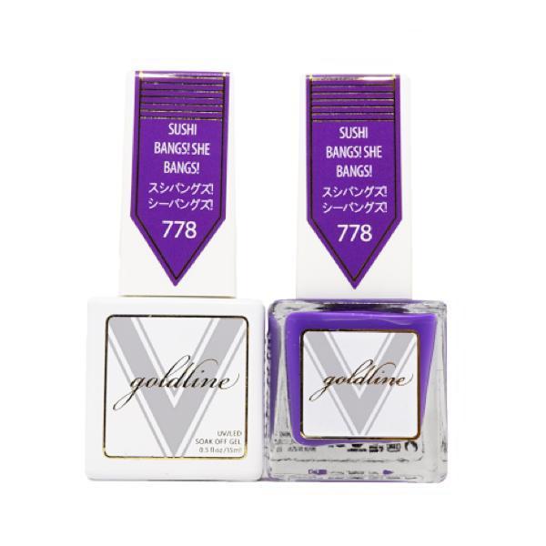Vetro Goldline Gel + Matching Lacquer - Sushi Bangs! She Bangs! #778 - Universal Nail Supplies