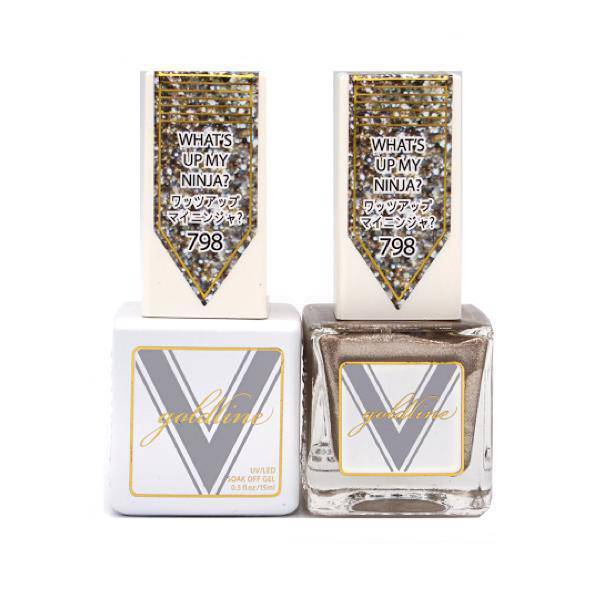 Vetro Goldline Gel + Matching Lacquer - What's Up My Ninja? #798 - Universal Nail Supplies