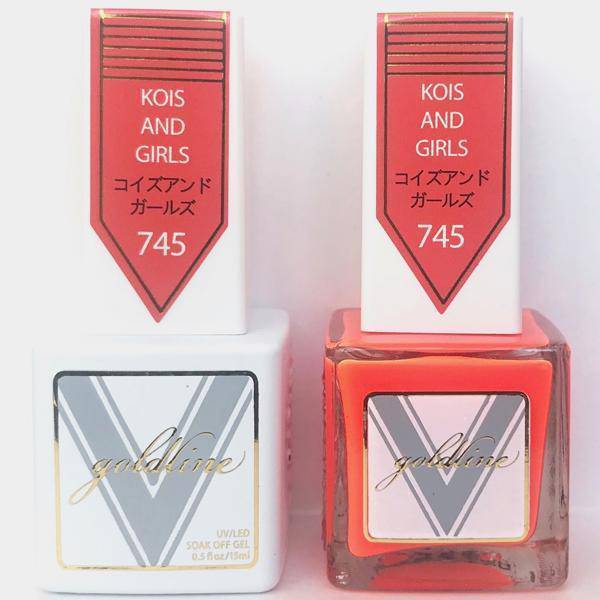 Vetro Goldline Gel + Matching Lacquer - Kois And Girls #745 - Universal Nail Supplies