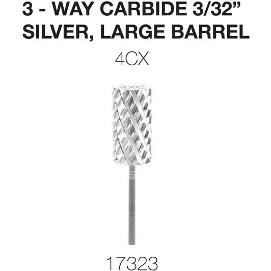 Cre8tion Nail Bit Carbide Silver 3/32 C4X #17323 - Universal Nail Supplies