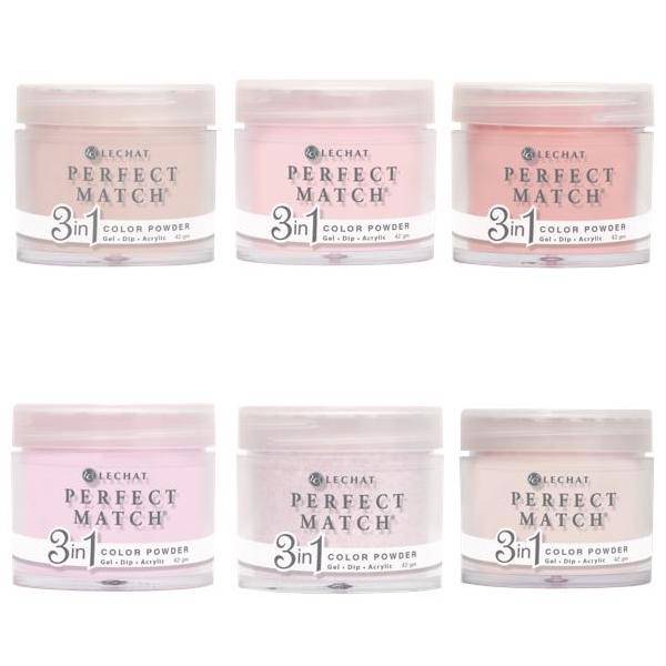 Perfect Match Lechat 3 in 1 Powders - Truly You Fall 2021 Collection Set of 6 - Universal Nail Supplies