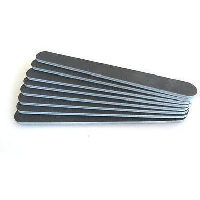 Set of 10 black and blue nail files with 100/180 grit for professional nail shaping and filing.