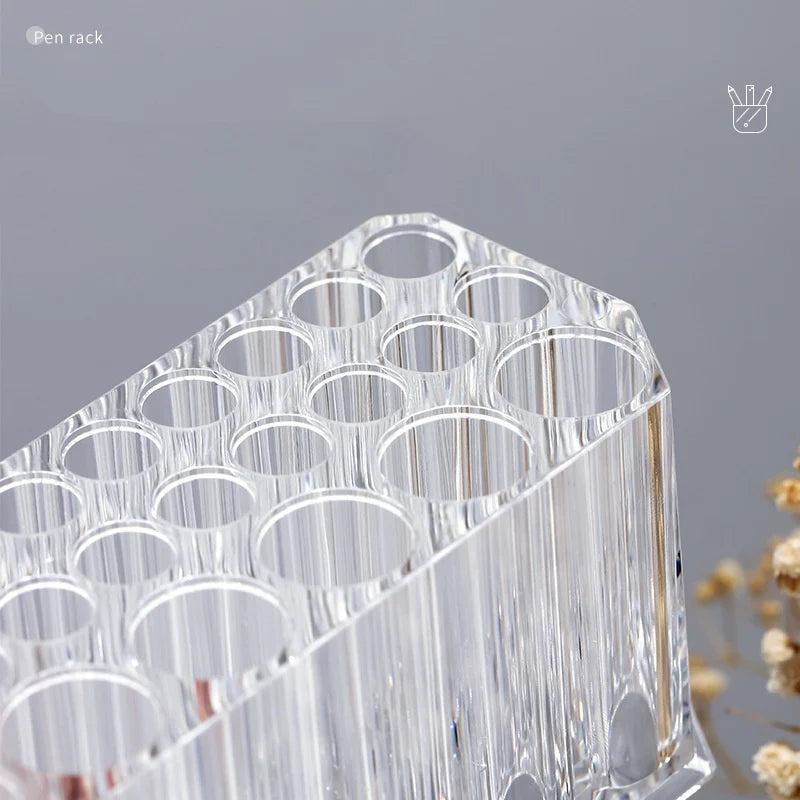 UNS acrylic nail brush holder with 26 holes for nail art brushes, designed for organized and professional nail salon use.