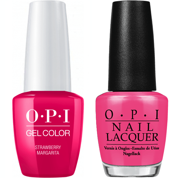 OPI GelColor + Matching Lacquer Strawberry Margarita #M23 - Universal Nail Supplies