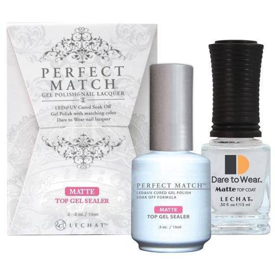 LeChat Perfect Match Gel + Matching Lacquer Matte Top Gel Sealer - Universal Nail Supplies
