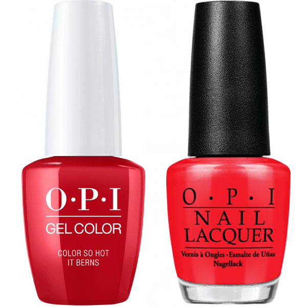 OPI GelColor + Matching Lacquer Color So Hot It Berns #Z13 - Universal Nail Supplies