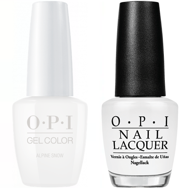 OPI GelColor + Matching Lacquer Alpine Snow #L00 - Universal Nail Supplies