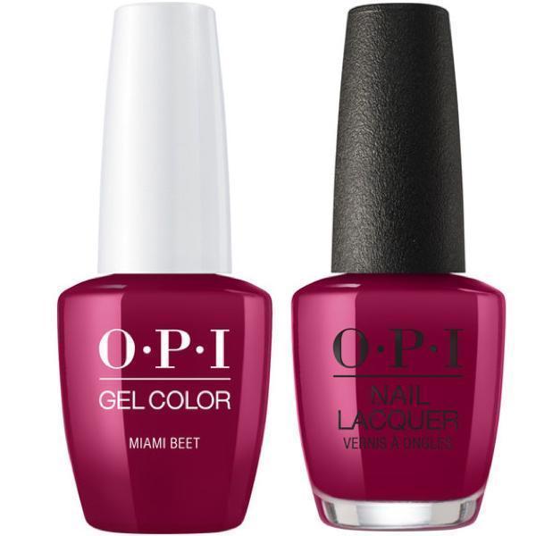 OPI GelColor + Matching Lacquer Miami Beet #B78 - Universal Nail Supplies