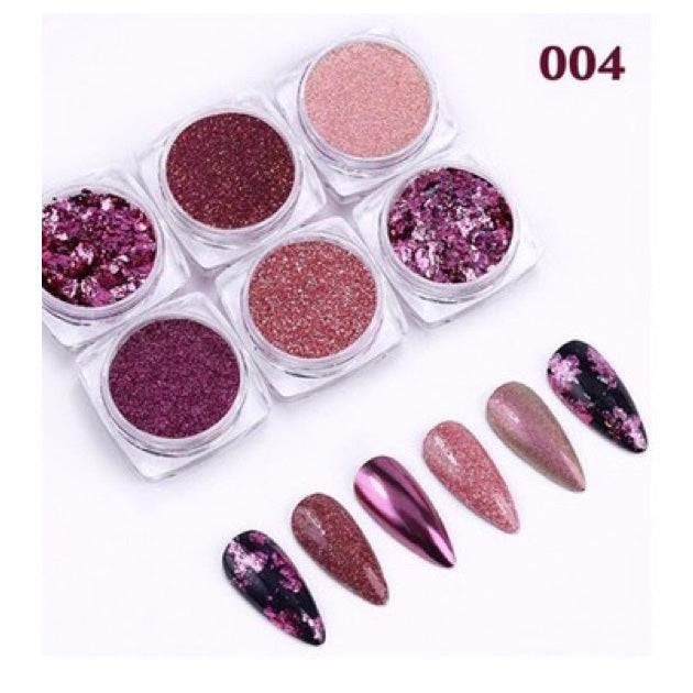 Nail Chrome Effect - Nail Art Set 6pcs #4 - Universal Nail Supplies