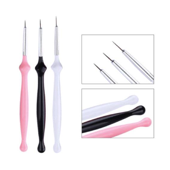 3Pcs/Set Nail Art Drawing Pen Painting Tools - Universal Nail Supplies
