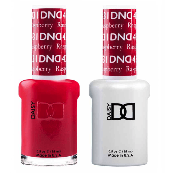 DND Daisy Gel Duo in Raspberry, includes gel nail polish and lacquer with vibrant berry color for manicures
