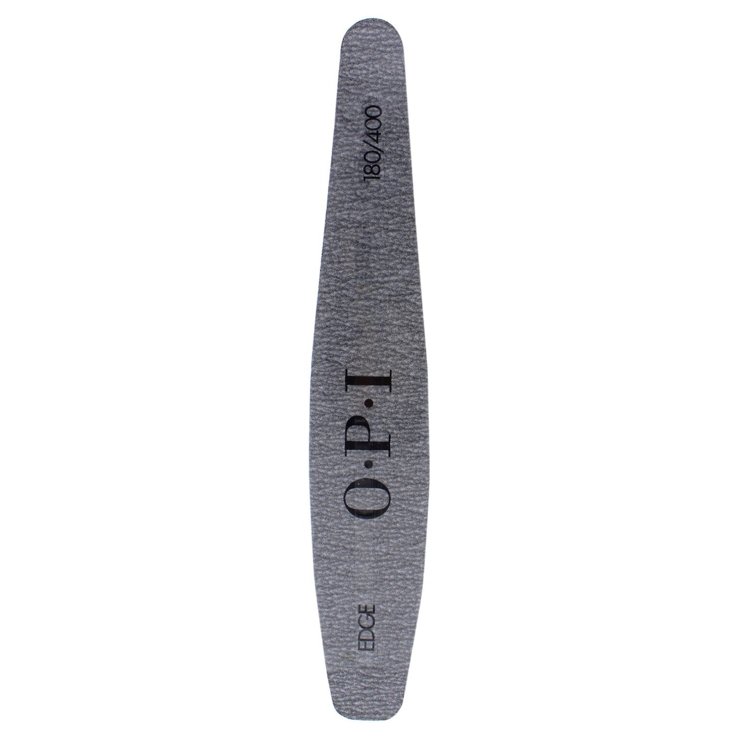 OPI gel nail polish with dual-sided nail file featuring 180/400 grit for shaping and smoothing nails.