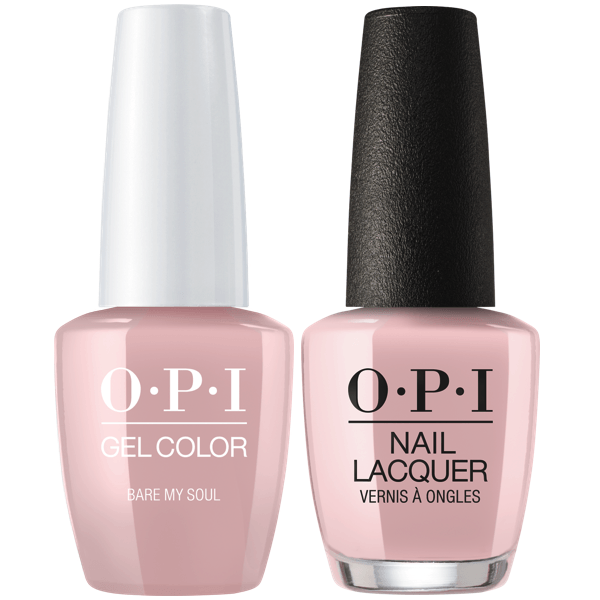 OPI GelColor + Matching Lacquer Bare My Soul #SH4 - Universal Nail Supplies