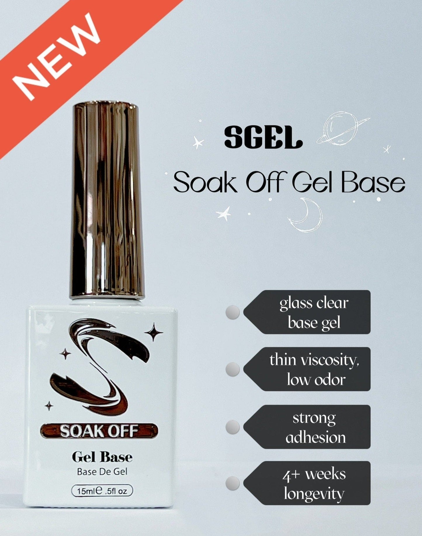 SofiGlaze Strengthener Base Gel 0.5oz - Universal Nail Supplies