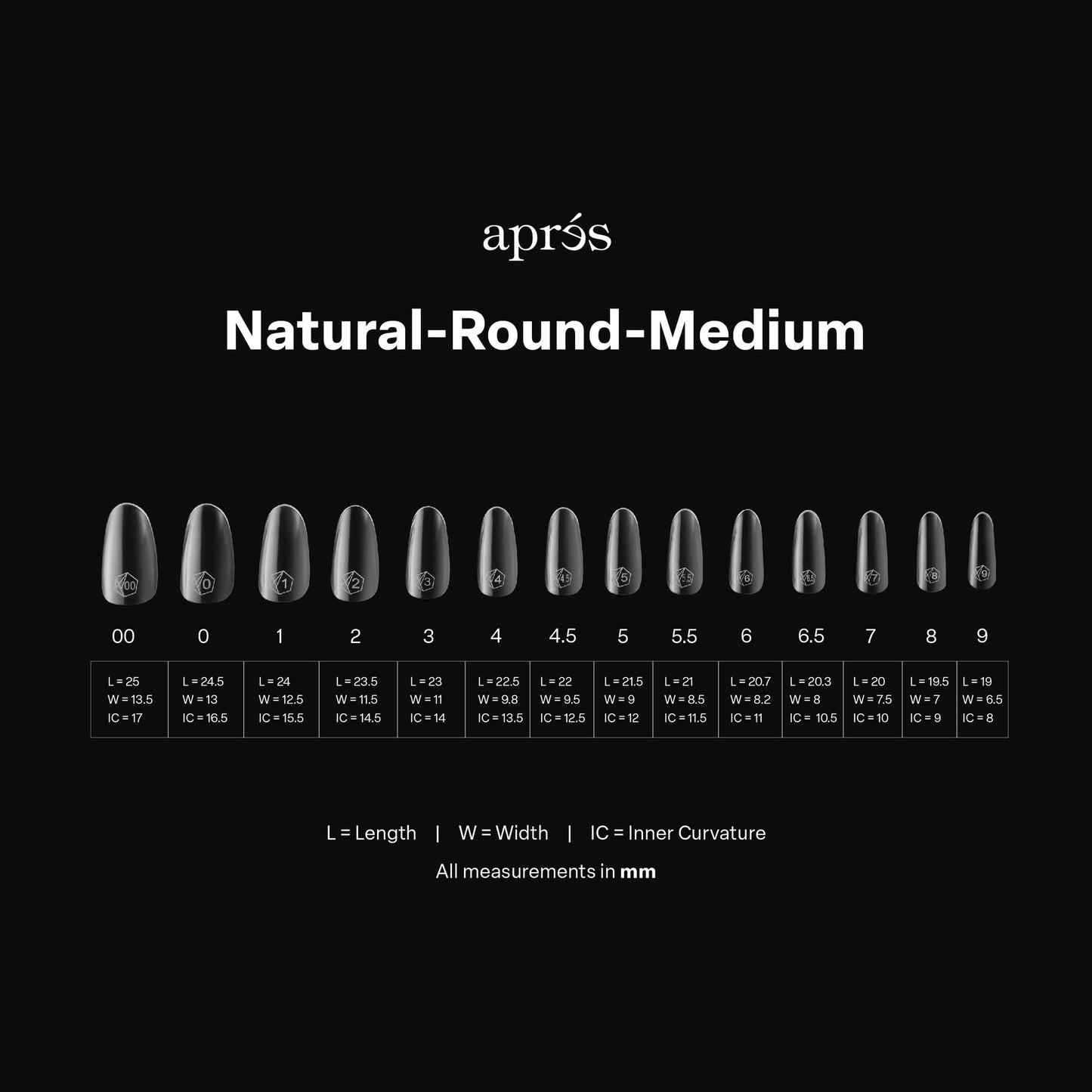 Aprés Nail Gel-X Extensions - Natural Round Medium - Universal Nail Supplies