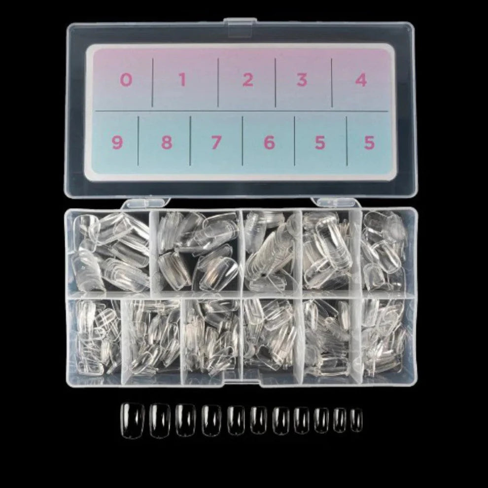 Orly GELFX Builder Tips Natural Square Short 550-piece box for professional gel nail extensions and enhancements.