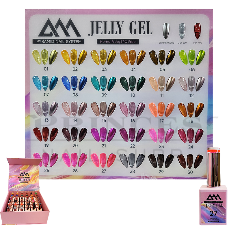 Pyramid Jelly Gel Kit .5oz - 33 colors + 1 Tip - Universal Nail Supplies