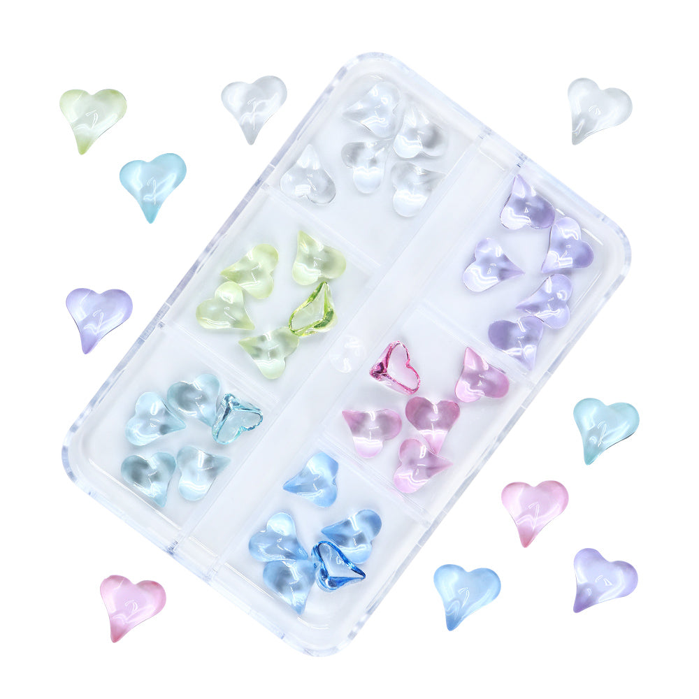 Heart Nail Art Resin Jewelry Transparent Crystals Rhinestones 1 Box - Universal Nail Supplies