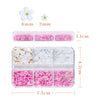 Colorful Flower Nail Art Decorations Mixed Size 6 Grids Charms Accessories