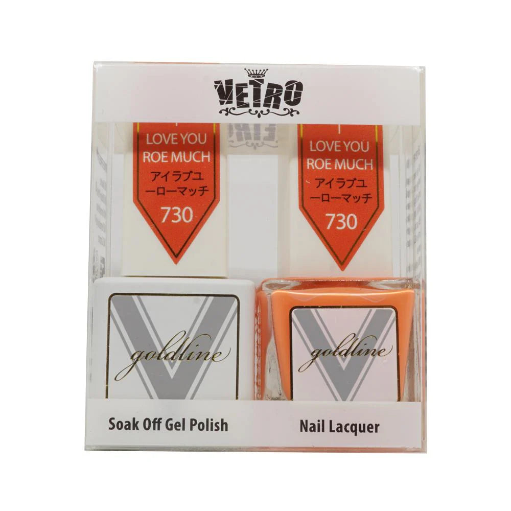 Vetro Goldline Gel + Matching Lacquer - I Love You Roe Much #730 - Universal Nail Supplies