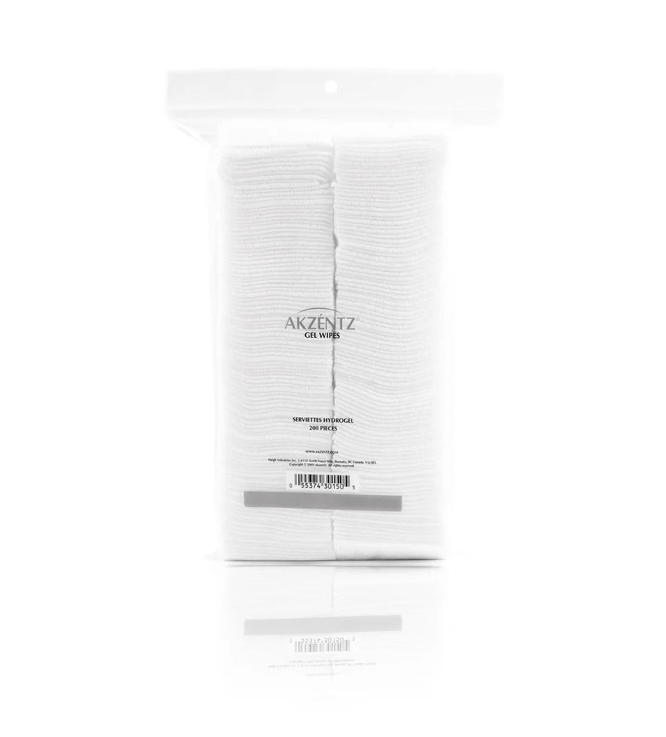 Luxio Akzéntz Gel Wipes for Luxio treatment, showing soft gel wipes in a sleek package with branding visible.