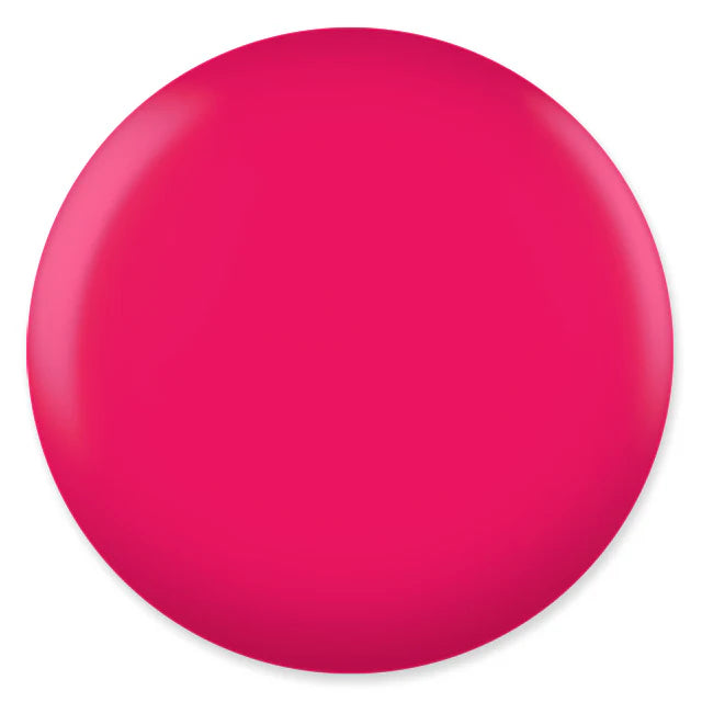 DND Daisy Gel Duo in Magenta Aura #642 showing swatches of gel nail polish and lacquer in vibrant magenta and pink shades.