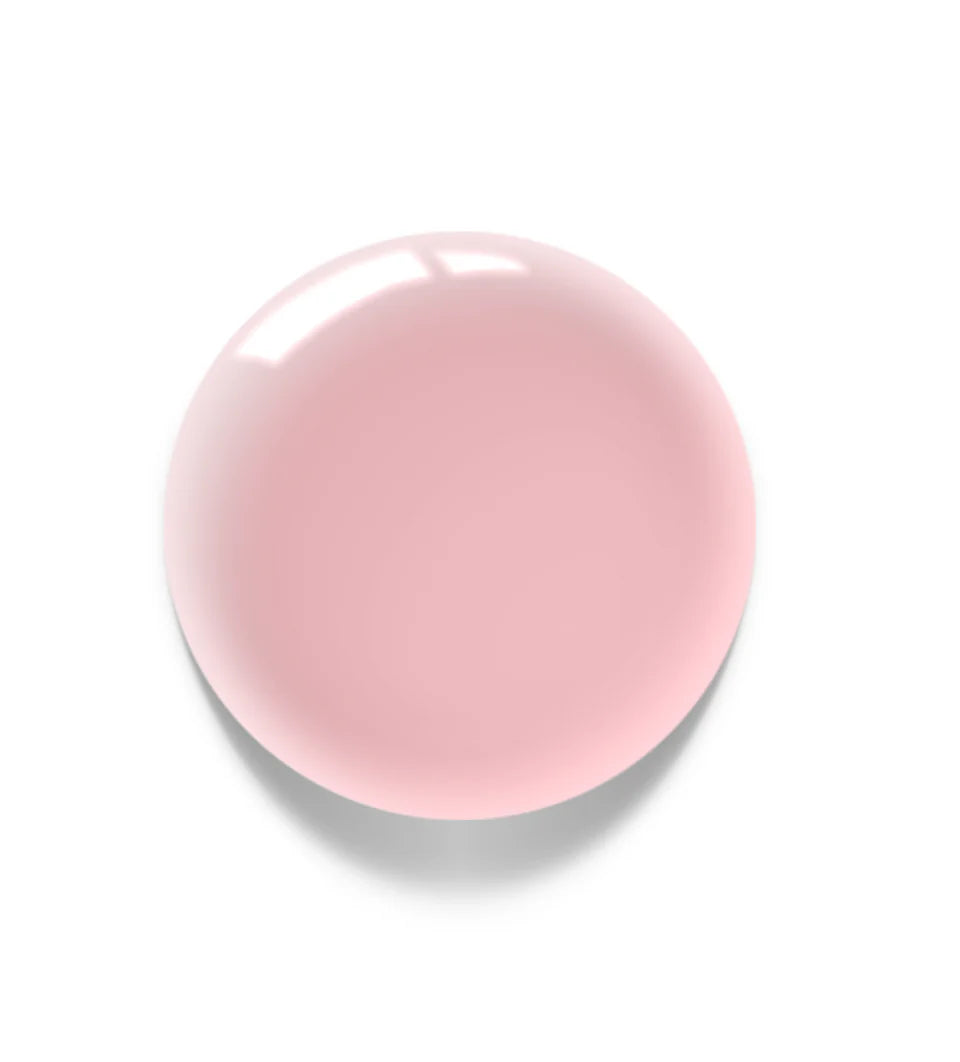 Luxio Soak-Off Gel Polish in Blush Sheer, 15ml, showing the light pink, semi-transparent gel in a clear bottle with a black cap.