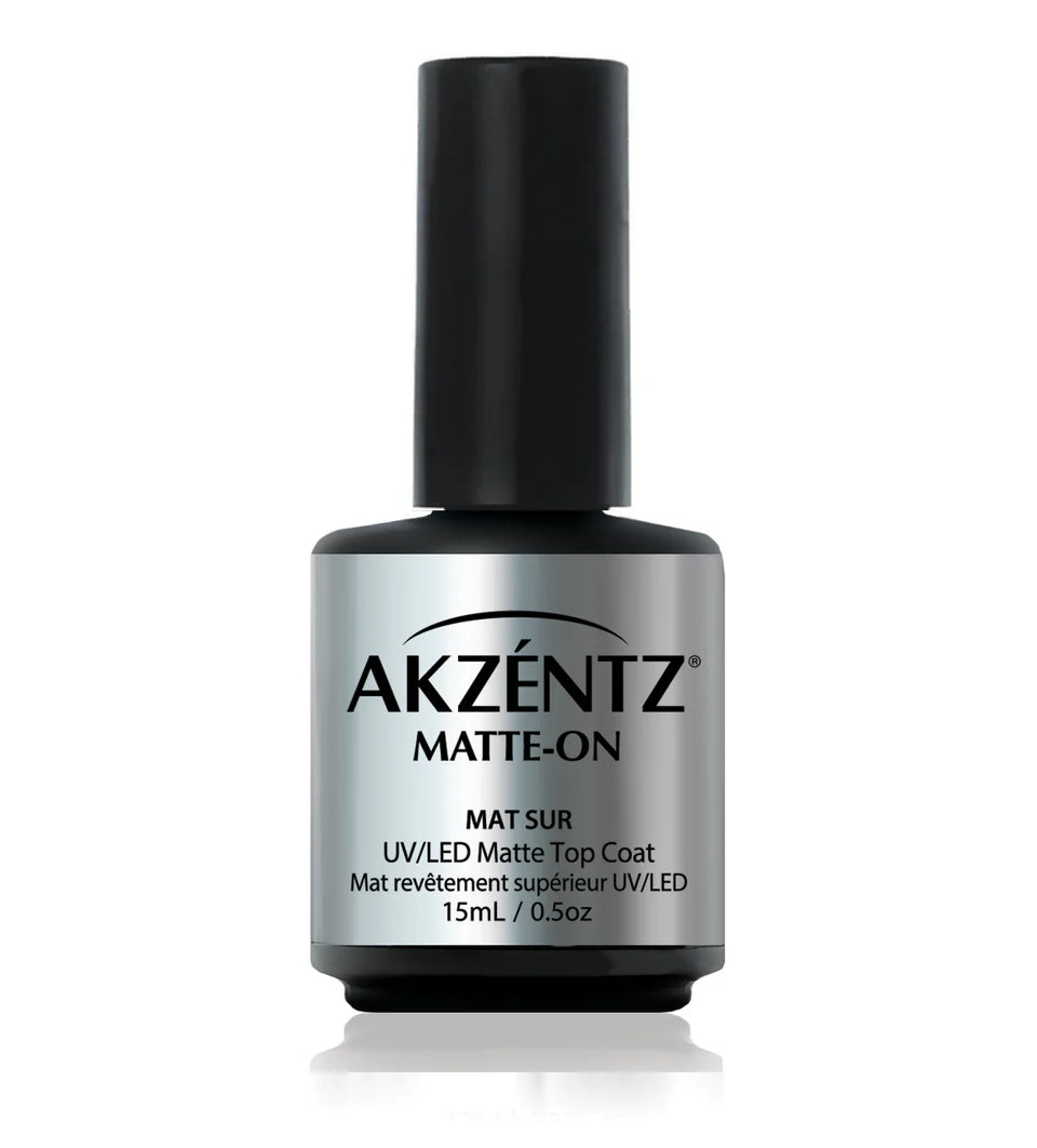 Luxio gel polish matte top coat bottle, displaying the Luxio Soak-Off Gel Polish branding and product name on the label.