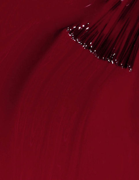 OPI Intelli GelColor Chick Flick Cherry gel nail polish swatch showing vibrant red color on a clean nail surface.