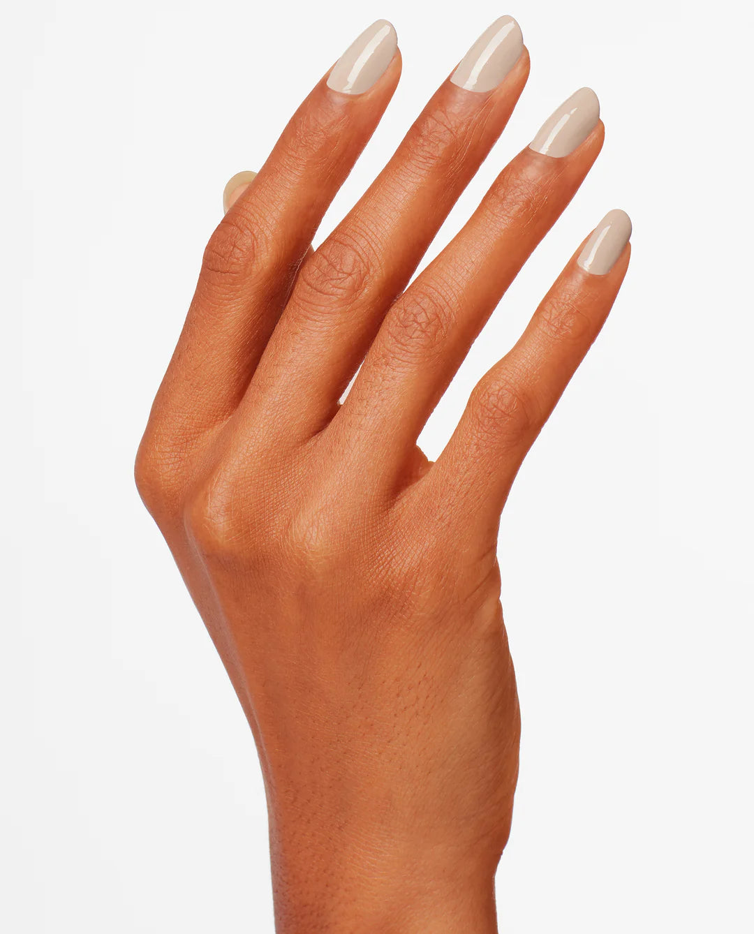 OPI Intelli GelColor Coconuts Over OPI gel nail polish with a coconut-inspired, natural beige color on neatly manicured nails.