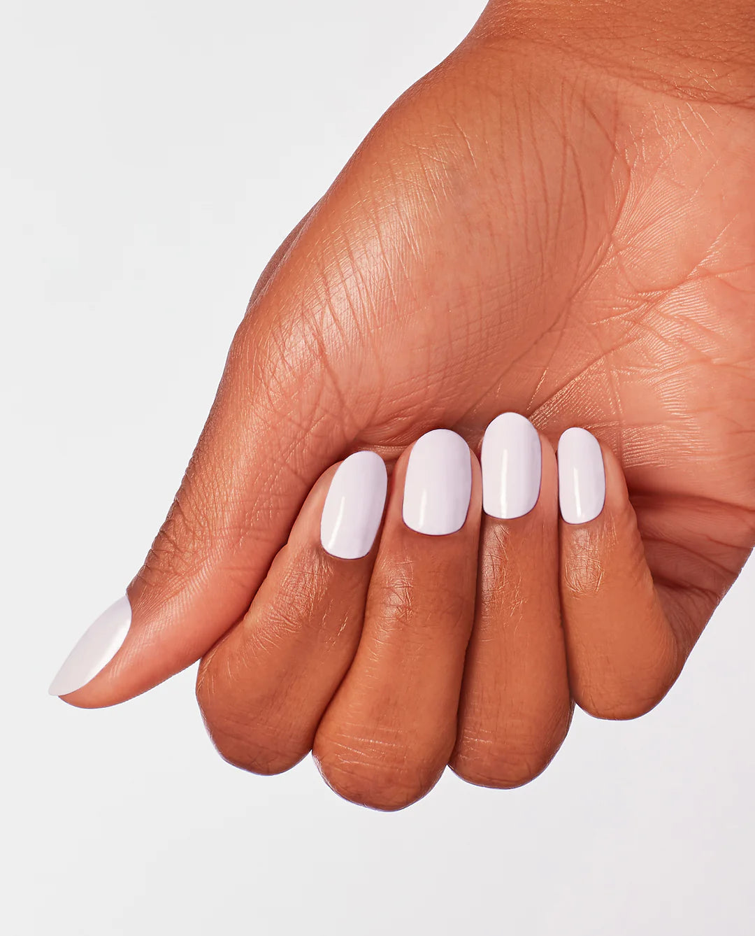 OPI Hue Is The Artist? nail polish bottle with bright, vibrant peach-orange shade, shown with cap and label visible.