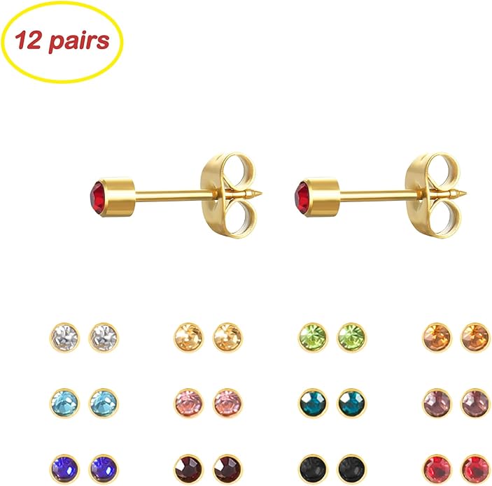 Studex 12 Pairs Stud Earrings Cubic Zirconia - Universal Nail Supplies
