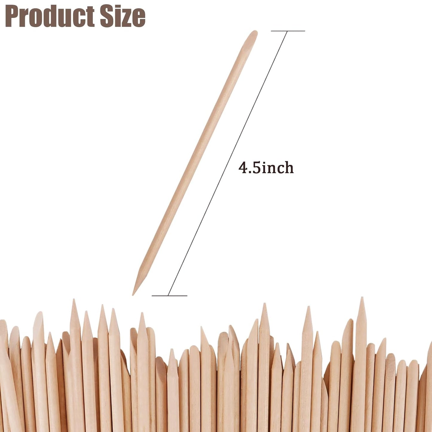 UNS 100pc Wood Nail Sticks 4.5 Inch Cuticle Pusher - Universal Nail Supplies