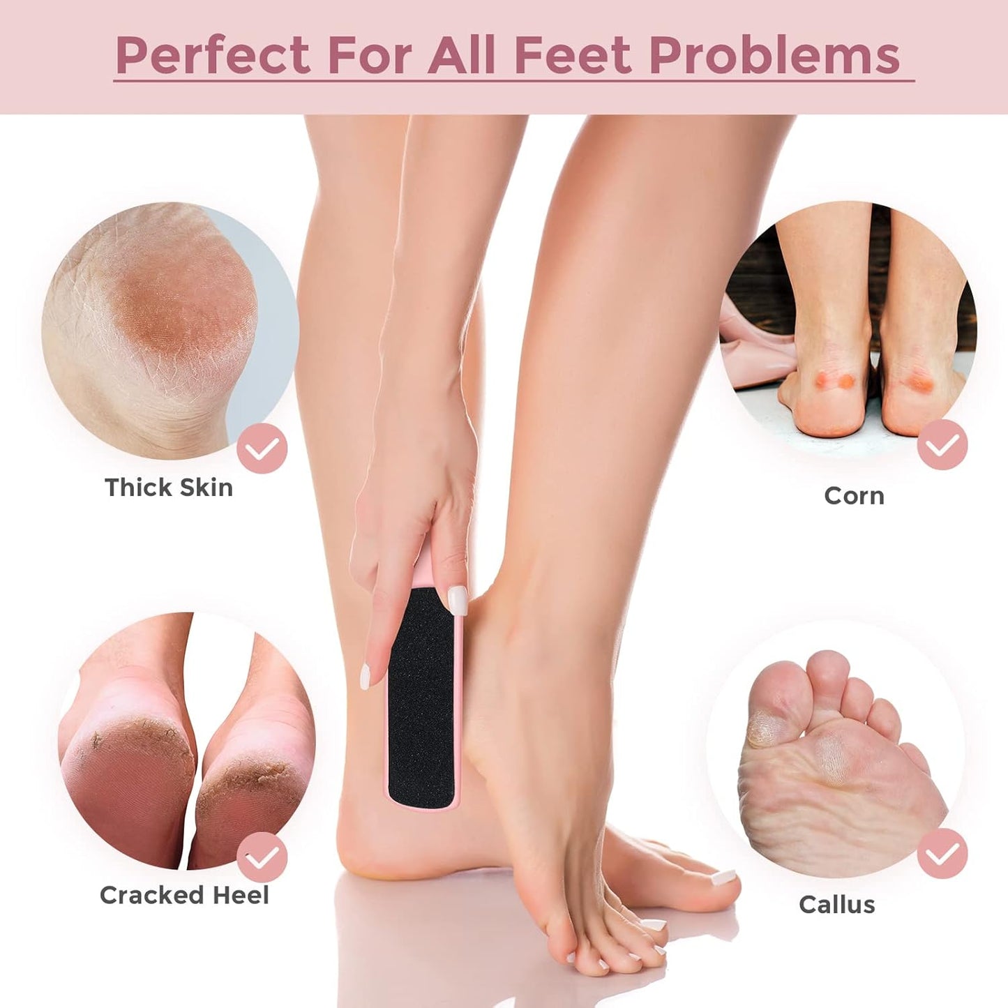 UNS Double Sided Callus Heel Foot Scraper 2pcs. - Universal Nail Supplies