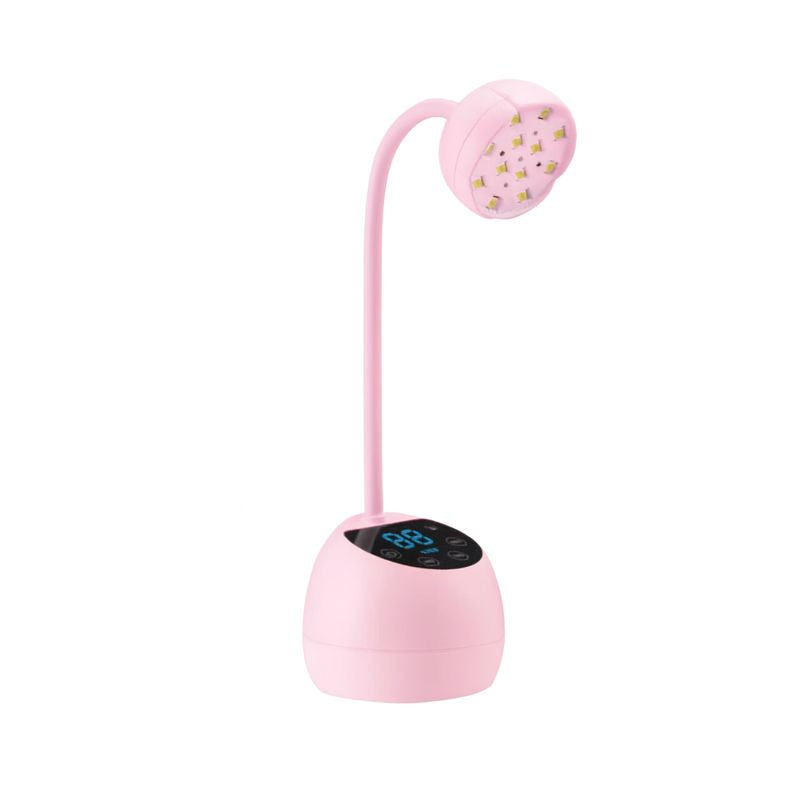 UNS UV flexible LED nail lamp with digital timer, used for curing gel nails, featuring a sleek design and adjustable settings.