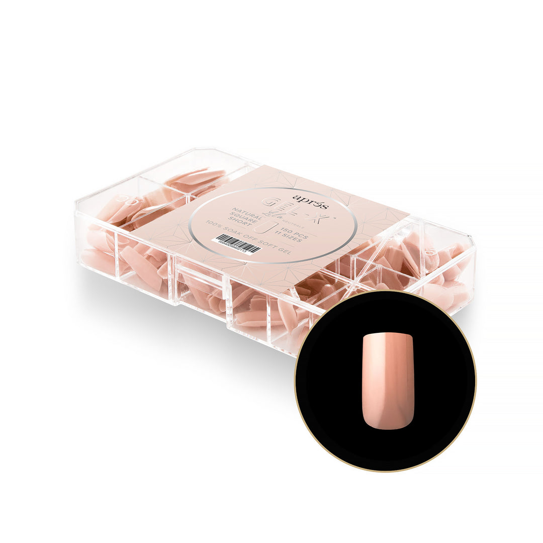 Aprés Neutrals Tips - Neutrals Lila Natural Square Short Box of Tips 150pcs - Universal Nail Supplies