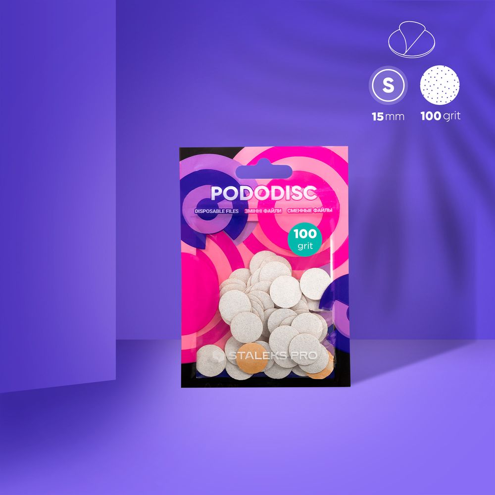 Disposable white files on soft foam layer PODODISC S EXPERT 240 grit (50 pcs)