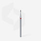 Diamond nail drill bit rounded bud red EXPERT head diameter 1,2 mm / working part 3 mm
