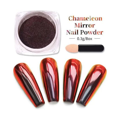 Six pieces Mirror Chrome Nail Powder Metallic Effect Pigments - Universal Nail Supplies