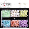 UNS 6 Grids Macaron Flowers Nail Art Decoration Mixed Accessories