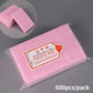 Lint-free Nail Polish Remover Napkin Cotton Wipes 600Pcs (Pink) - Universal Nail Supplies