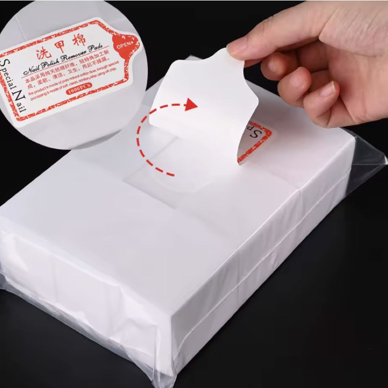 Lint-free Nail Polish Remover Napkin Cotton Wipes 600Pcs (White) - Universal Nail Supplies