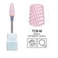 UNS pink ceramic nail drill bit, fine grit, for filing and shaping nails, designed for professional or personal nail care.