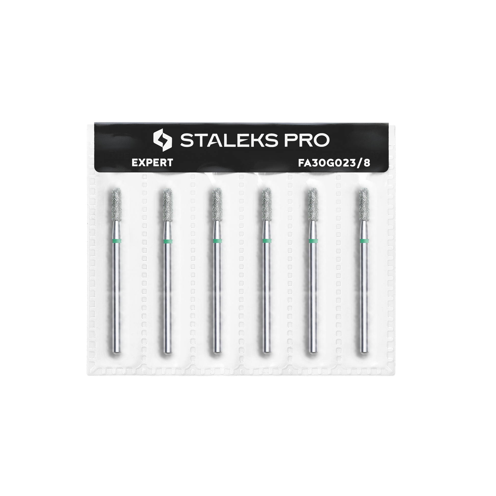 Diamond nail drill bit, rounded "cylinder", green, head diameter 2.3 mm/ working part 8 mm (6 pcs) image 2