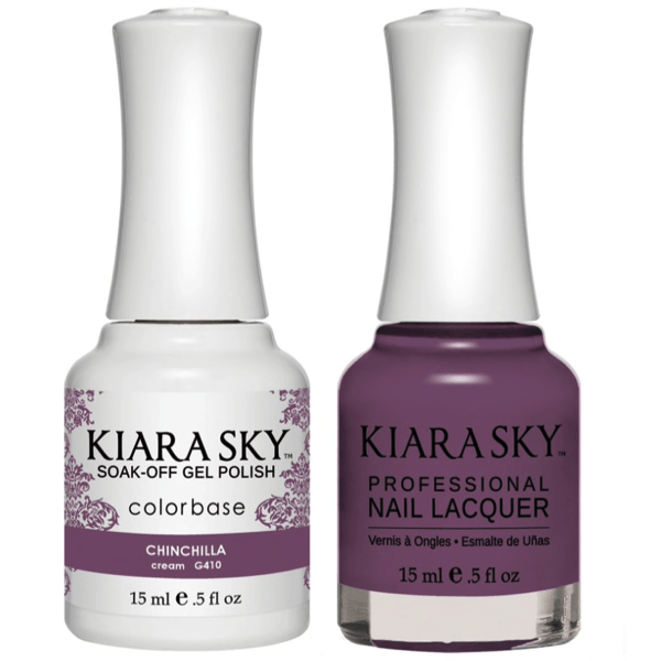Kiara Sky Gel + Matching Lacquer - Chinchilla #410 - Universal Nail Supplies