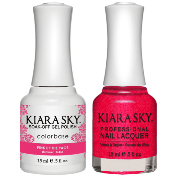 Kiara Sky Gel + Matching Lacquer - Pink Up The Pace #451 - Universal Nail Supplies